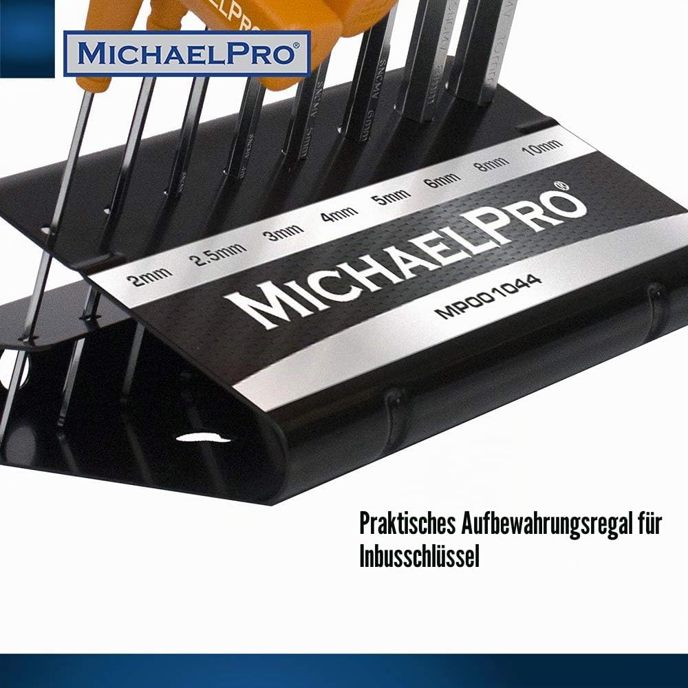 MichaelPro MP001044 Imbusschlüssel Satz 8-Teilig - Zweiseitiger Kugelkopf Imbusschlüssel Satz mit Gr