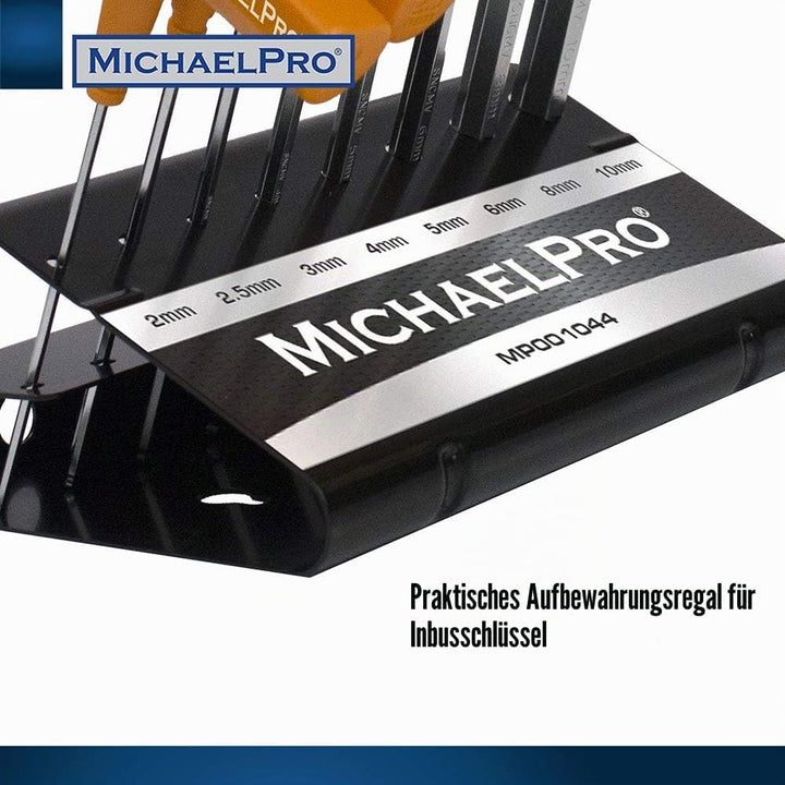 MichaelPro MP001044 Imbusschlüssel Satz 8-Teilig - Zweiseitiger Kugelkopf Imbusschlüssel Satz mit Gr