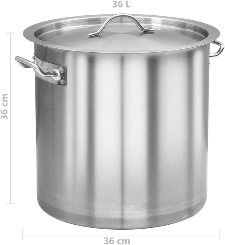vidaXL Suppentopf mit 2 Griffen Kochtopf Universaltopf Induktion Topf Spaghettitopf Induktionstopf G