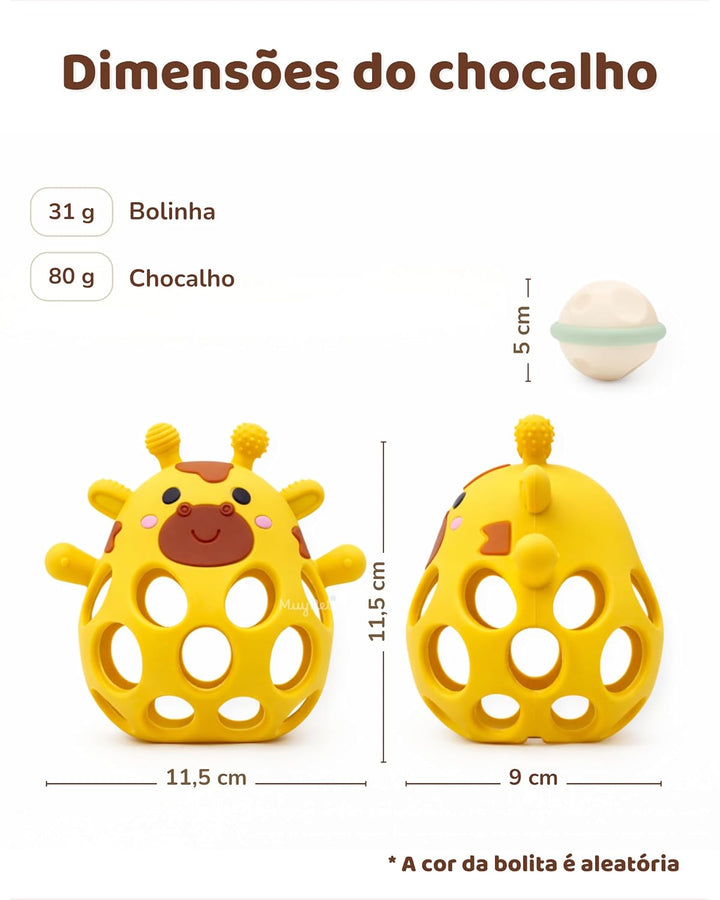 MuyPe Rassel Giraffe und Beissring für Babys (Rosa), Rosa