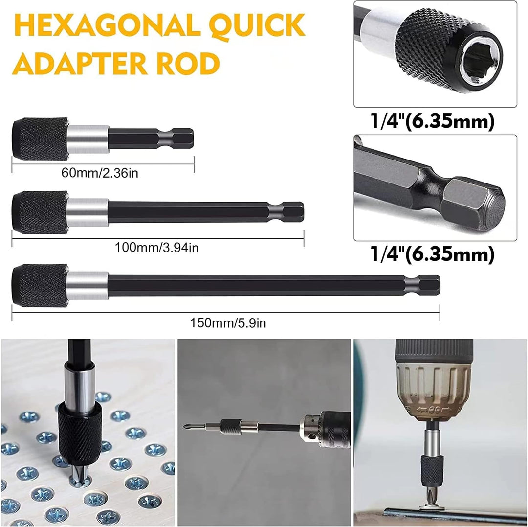 HUTHUHNHN Flexibler Bithalter Verlängerung, Flexible Schaft Bits Bohrer Set Verlängerung 105° Winkel