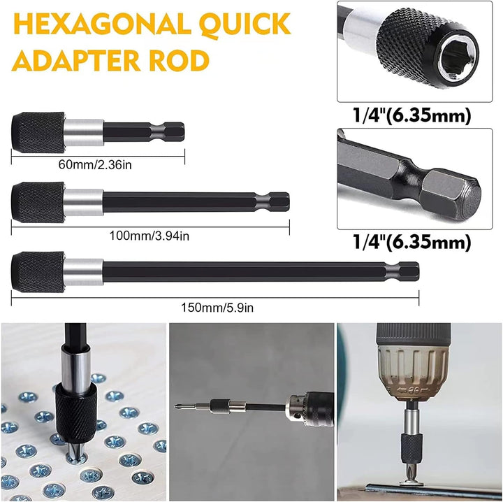 HUTHUHNHN Flexibler Bithalter Verlängerung, Flexible Schaft Bits Bohrer Set Verlängerung 105° Winkel