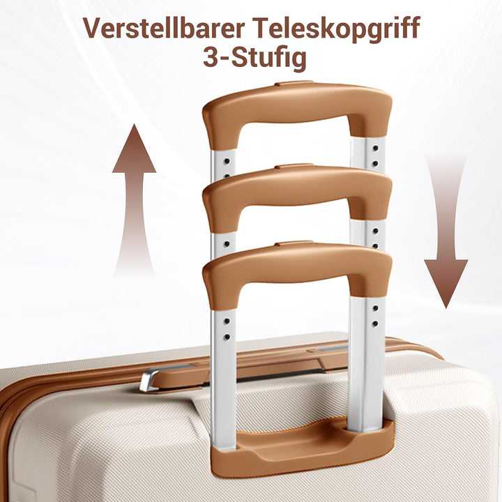 KONO Reisekoffer Set Gepäcksets 4 Teilig Kofferset, 55cm Handgepäck mit Beautycase Kosmetikkoffe mit