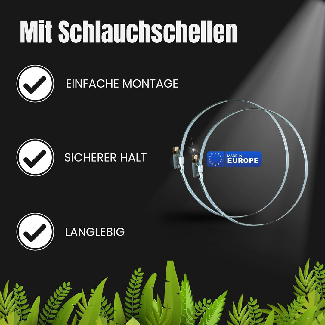 TronicXL Grow Abluft Set Schlauch + Schellen 100mm 6m für Grower Growbox Growzelt Box Zelt Grower Zu