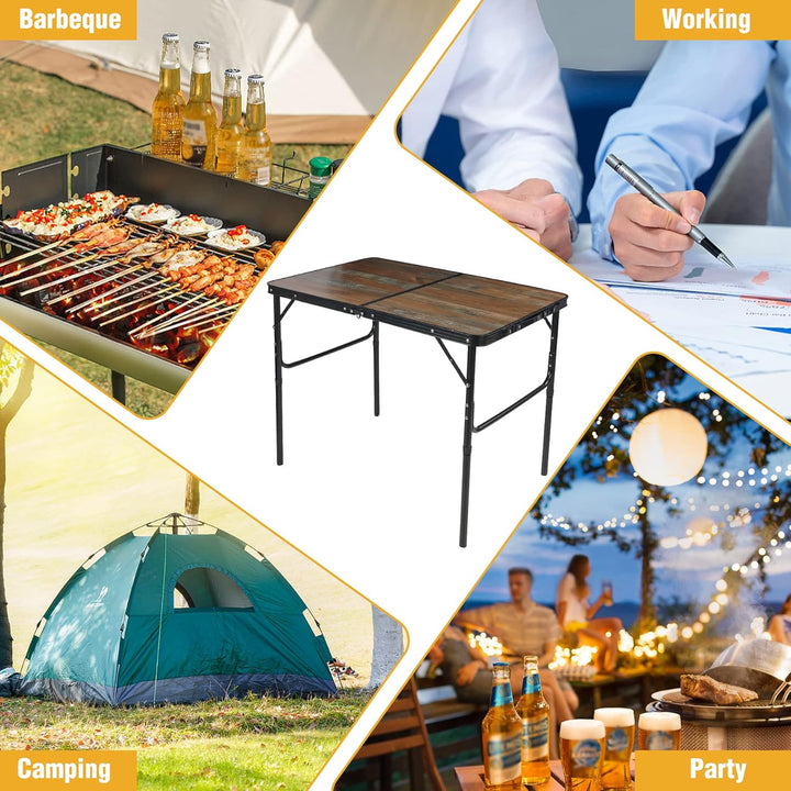 REDCAMP 3ft Faltbarer Campingtisch mit Einstellbarer Höhe, Leichter Tragbarer Klapptisch Campingtisc