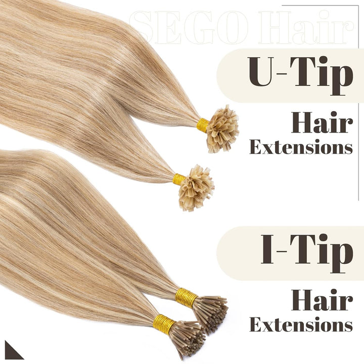 Sego Extensions Haare Bondings Echthaar Bonded U Tips Remy Haarverlängerung Keratin Glue 200 Strähne