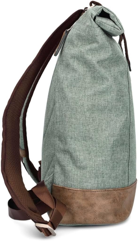 Zwei Rolltop-Rucksack Olli O24 Tagesrucksack 15 Liter wasserabweisend strapazierfähig im Canvas-Stil