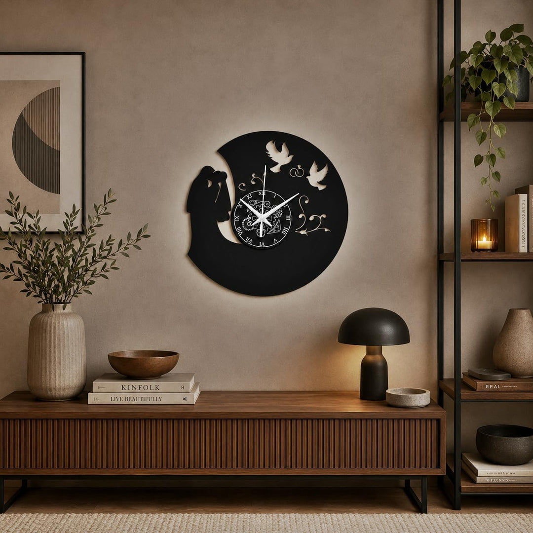 Vinyl Wanduhr Vintage Handgemache Schallplatten-Design Dekor Verheiratet Hochzeit Freunde