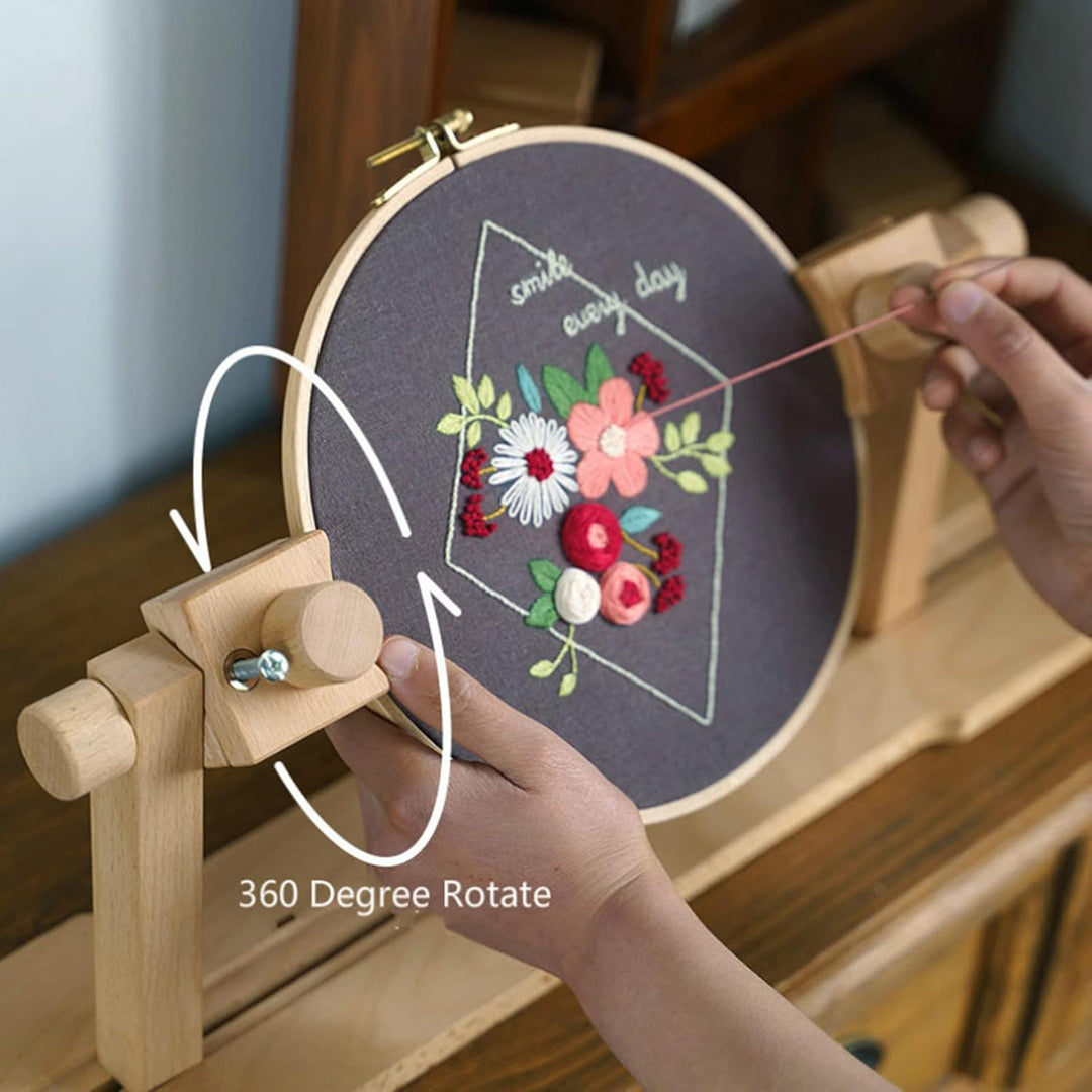 RoseFlower Stickrahmen ständer Grösse Verstellbar Embroidery Stand,Stickrahmen Halterung Aus Holz,36