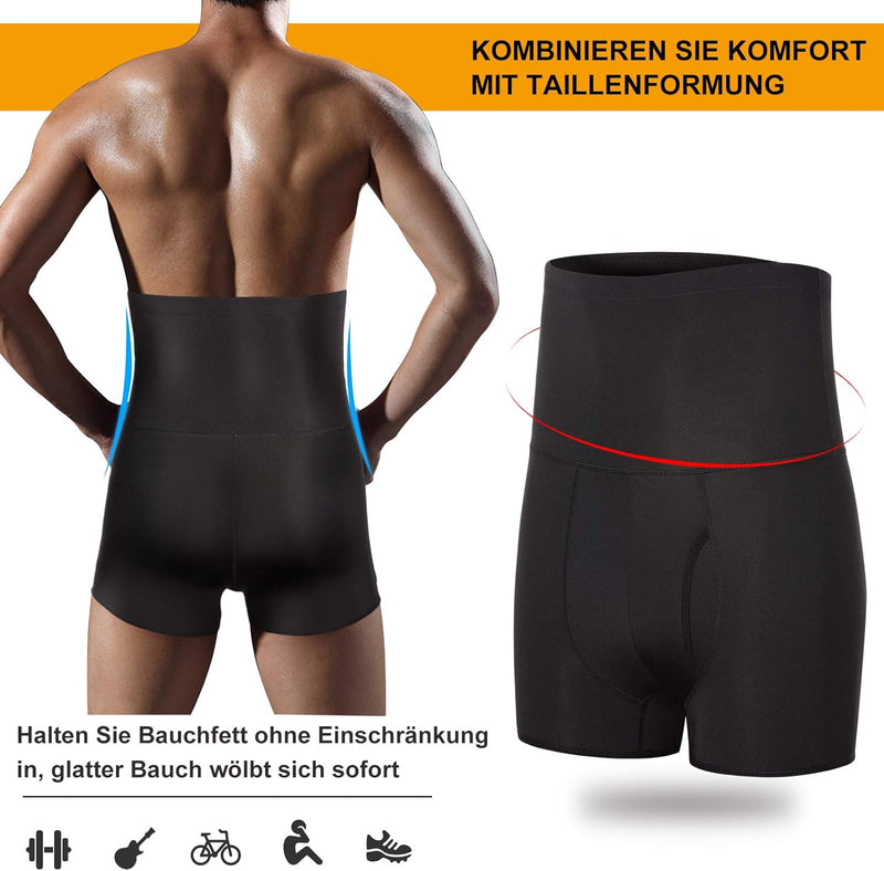 CHUMIAN Herren Kompression Unterhosen Boxershorts Shapewear Figurformende Unterwäsche Abnehmen Hohe