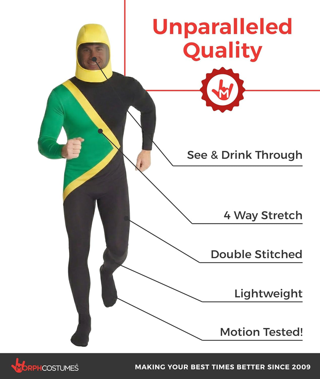 Morph Costumes - Jamaikanisch Bobsled Kostüm, Jamaikanisch Anzug