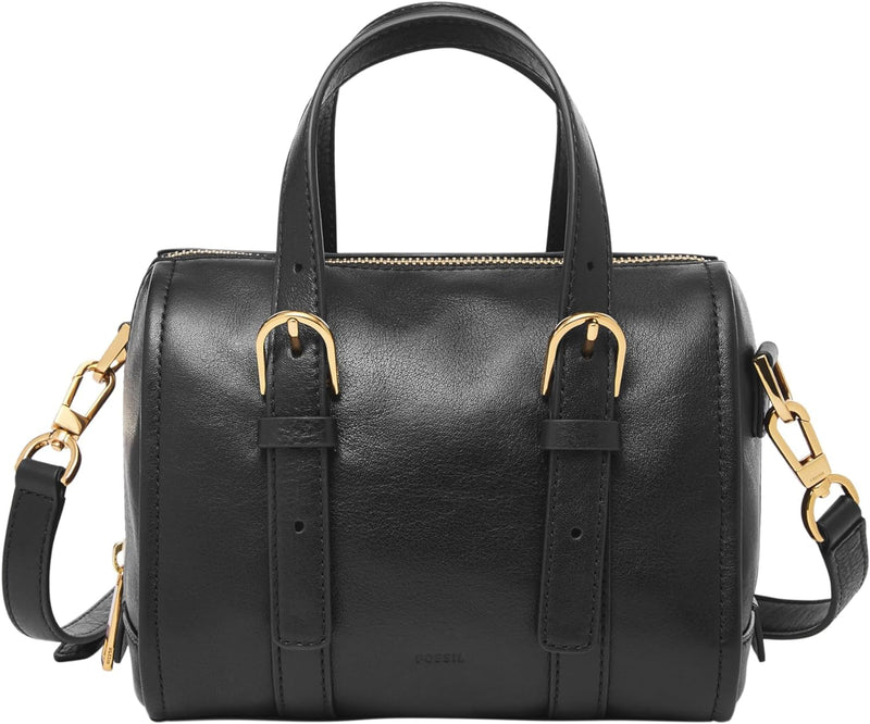 Fossil Damen Carlie Satchel, 19 L x 12.1 W x 17.1 cm H Schwarz, Schwarz