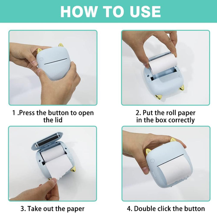 ZAKVOP Mini drucker, fotodrucker für Smartphone, Mini Printer Smartphone, Mini drucker für Smartphon
