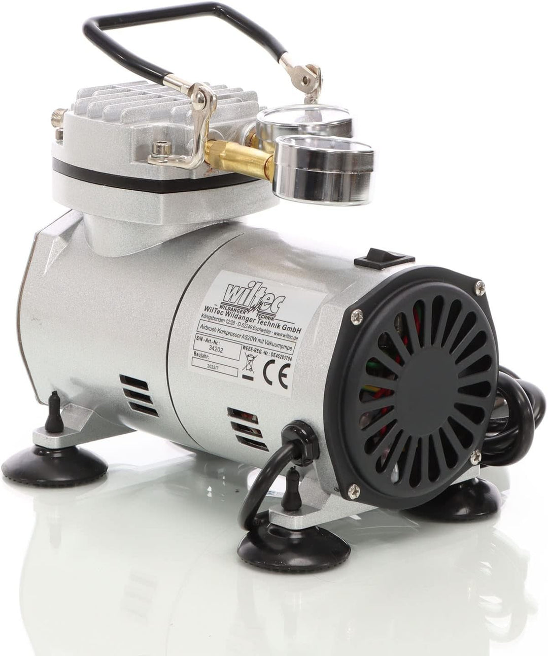 Airbrush Kompressor AS20W Vakuumpumpe Airbrushkompressor 4 bar Einzylinder