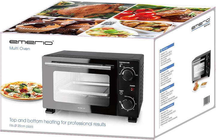 EMERIO Mini Backofen | 10 Liter | 800 Watt | inkl. Backblech und Grillrost | Toaster-Ofen | wählbar