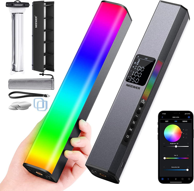 NEEWER LED Videoleuchte RGB Lichtstab,Touch Bar & APP Steuerung,Magnetisches RGB Handlichtstab, 3200