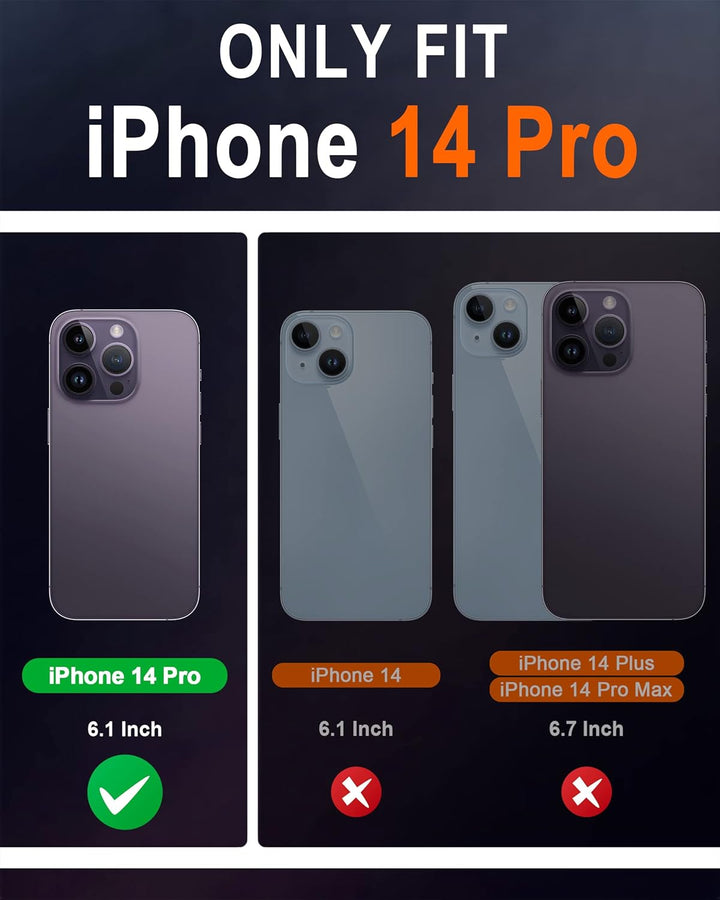 SHIELDON Hülle für iPhone 14 Pro 5G Handyhülle [Echtleder] [Kartenfach] [Standfunktion] [Verdicht TP