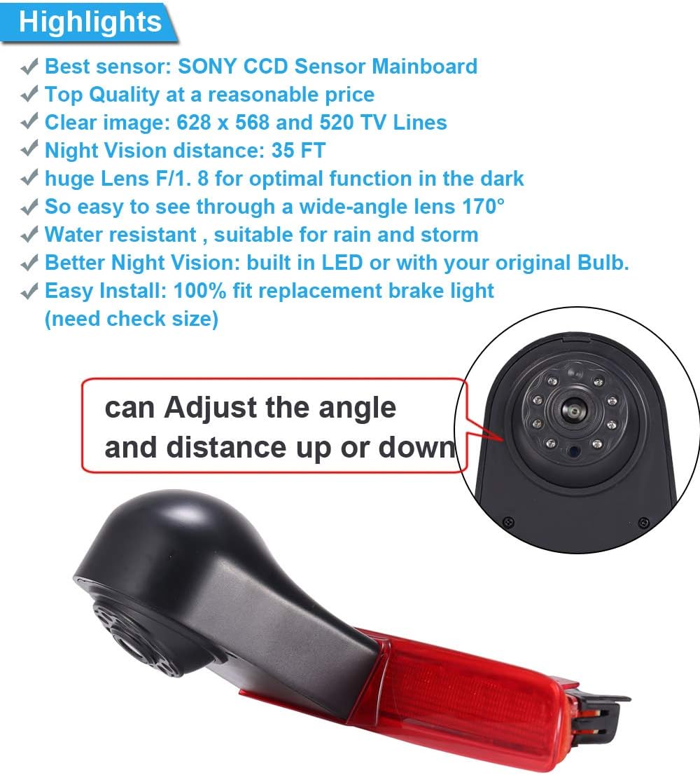 「12mm Objektiv CMOS Rückfahrkamera+ 4.3 Zoll TFT LCD Bildschirm Monitor」Bremsleuchte Auto Dach Rückf