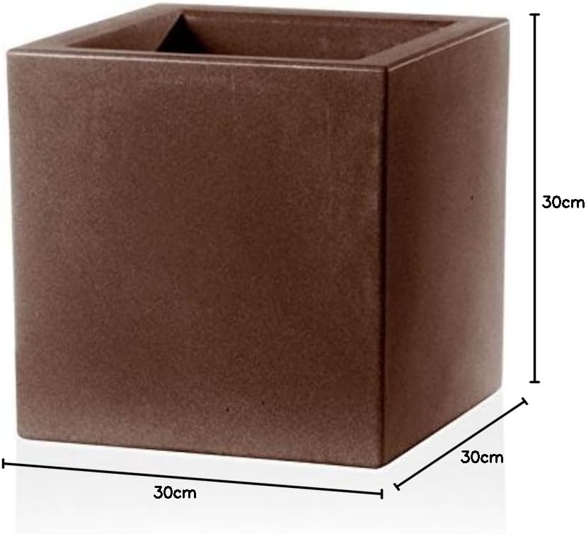 TERAPLAST Blumentopf Schio Cubo 30 cm Made in Italy recyclebar 30 cm Bronze, 30 cm Bronze