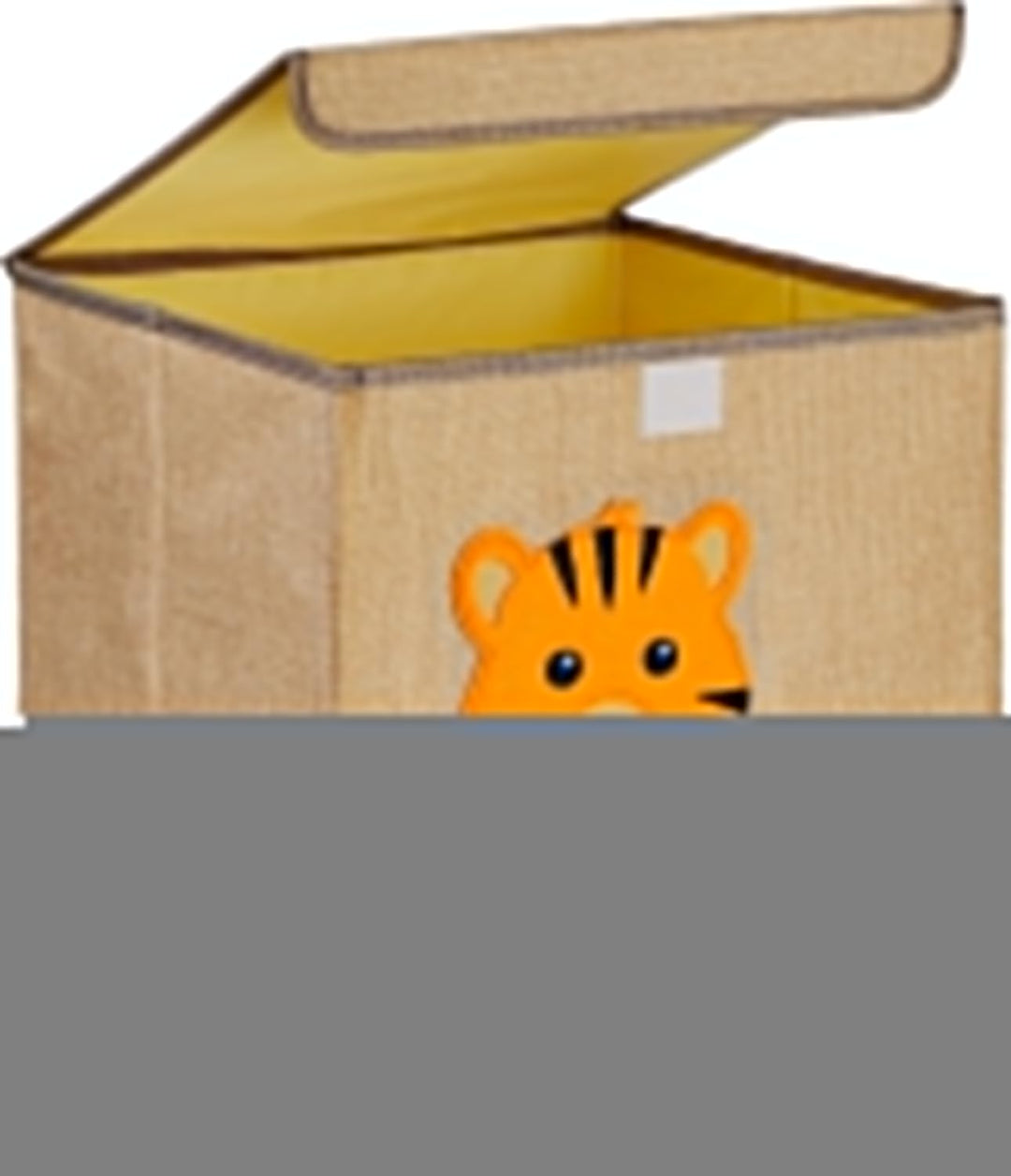 Relaxdays Aufbewahrungsbox, Tiger-Motiv, Stoffbox für Kinder, faltbar, HBT: 33 x 33 x 33 cm, Spielze