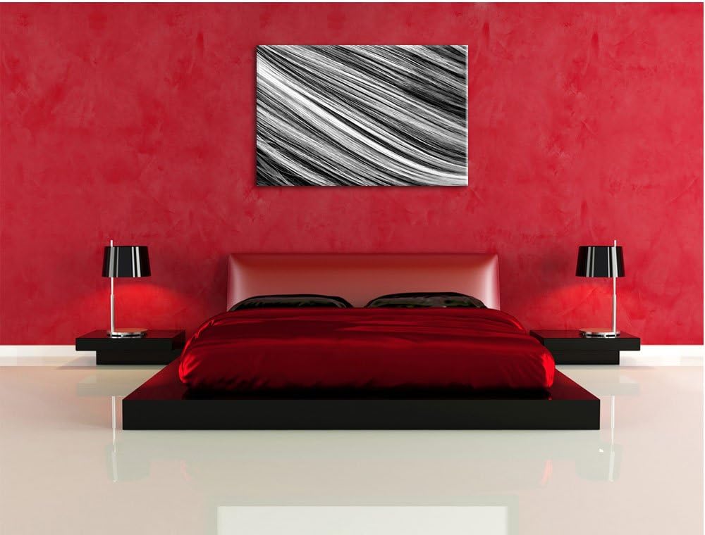 Monocrome, Bunte Streifen, Format: 100x70 auf Leinwand, XXL riesige Bilder fertig gerahmt mit Keilra