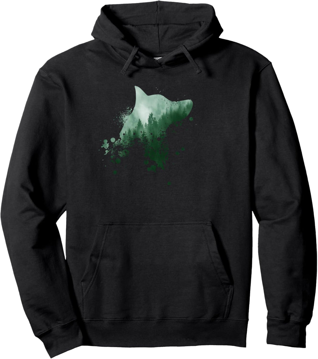 Schäferhund Motiv | Hunde Silhouette | Weisser Schäferhund Pullover Hoodie
