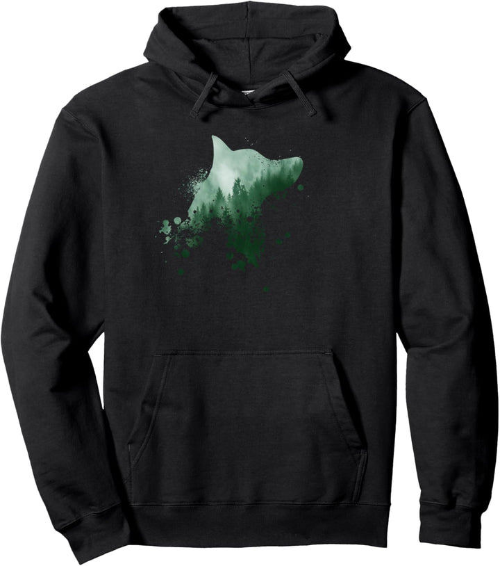 Schäferhund Motiv | Hunde Silhouette | Weisser Schäferhund Pullover Hoodie