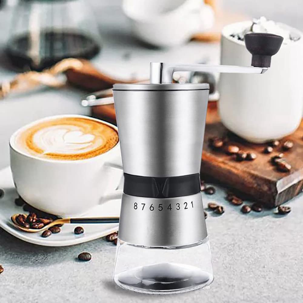 Manuelle Kaffeemühle YUNRUX Einstellbar Rauheit Handkaffeemühle Handgetreidemühle für Kaffeebohnen P