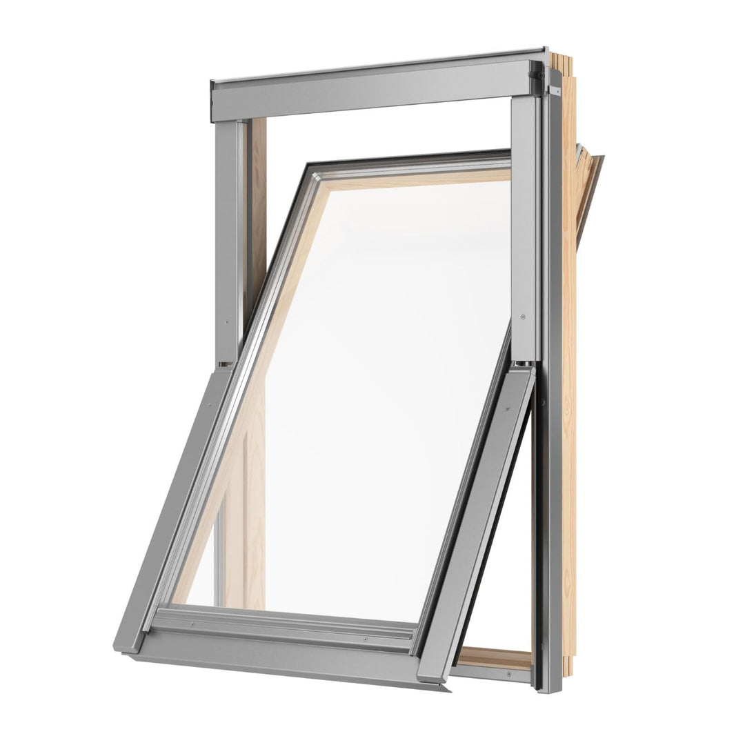 BAUBAY 55x78 cm Dachfenster aus Holz | Fenster mit 2-fach Verglasung | inkl. Eindeckrahmen für Dachz