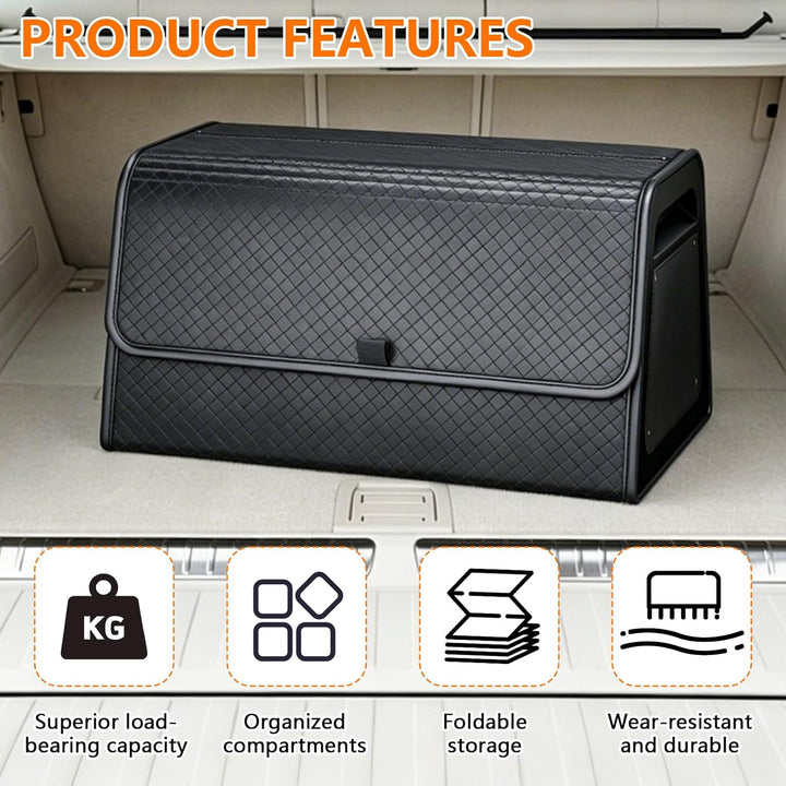 Auto Kofferraum Organizer Auto Tasche Kofferraum mit Deckel PU-Leder& PP-Wabenplatte mit Schrauben b