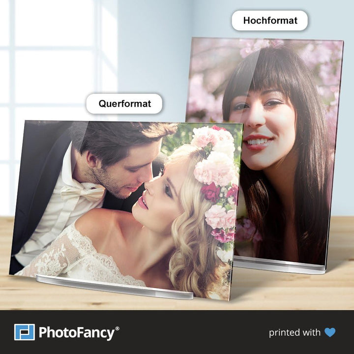 PhotoFancy® - Acryl Glas mit Foto Bedrucken - Acrylglas Personalisieren - Foto-Aufsteller mit eigene