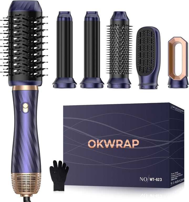 Hair Styler 6 in 1, Hair Styler Set, Airstyler 6 In 1 Mit Rundbürstenföhn Haarstyler Warmluftbürste