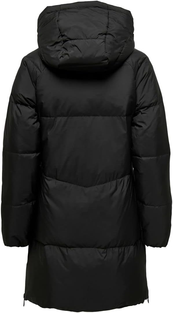 ONLY Damen Mantel ONLALICIA DOWN HOOD COAT OTW XS Schwarz, XS Schwarz