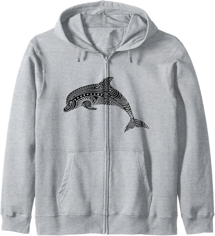 Tribal Delfin Summer Strand Polynesisches Maori Delphin Kapuzenjacke