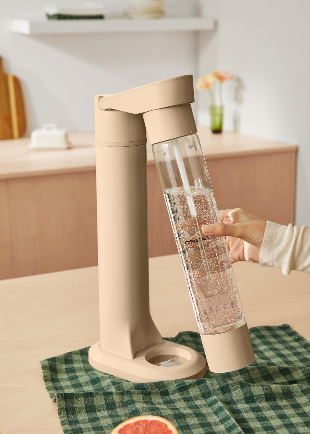 CREATE/SODA MAKER STUDIO/Wassersprudler 1L Sand/Keine CO2-Flaschen enthalten, kohlensäurehaltig in 4
