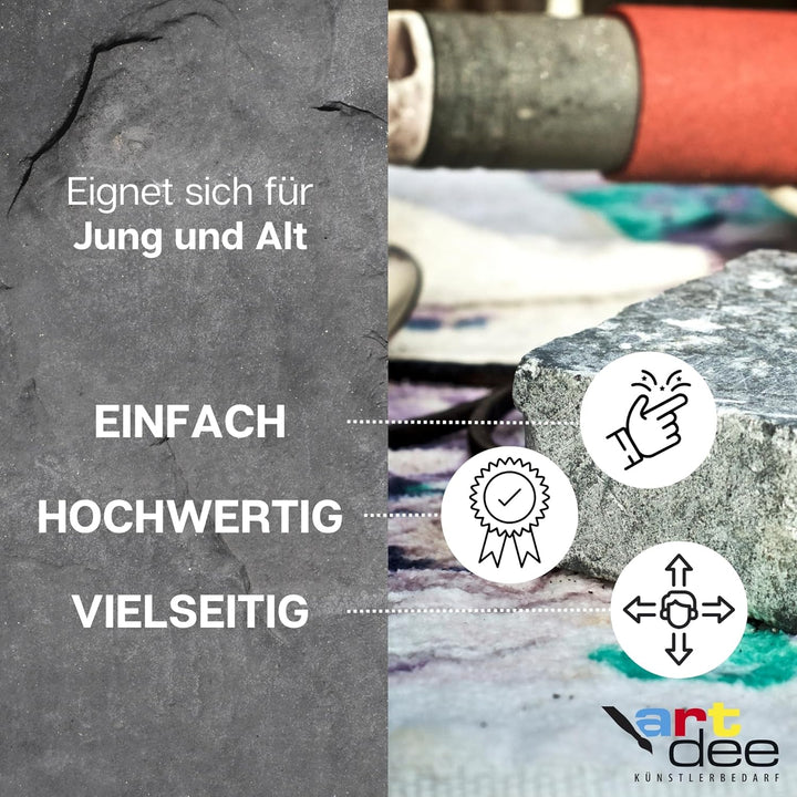 artdee® Speckstein Set mit 2 Feilen und Raspeln – Specksteine (1 kg) und Werkzeug zum Schnitzen und