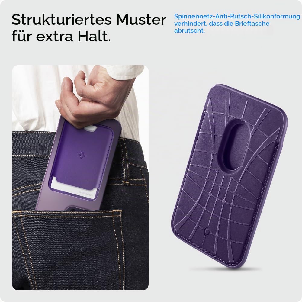 Spigen Valentinus MagFit Magnetischer Kartenhalter 3-Karten Kompatibel mit iPhone 15/14/13/12 Modell