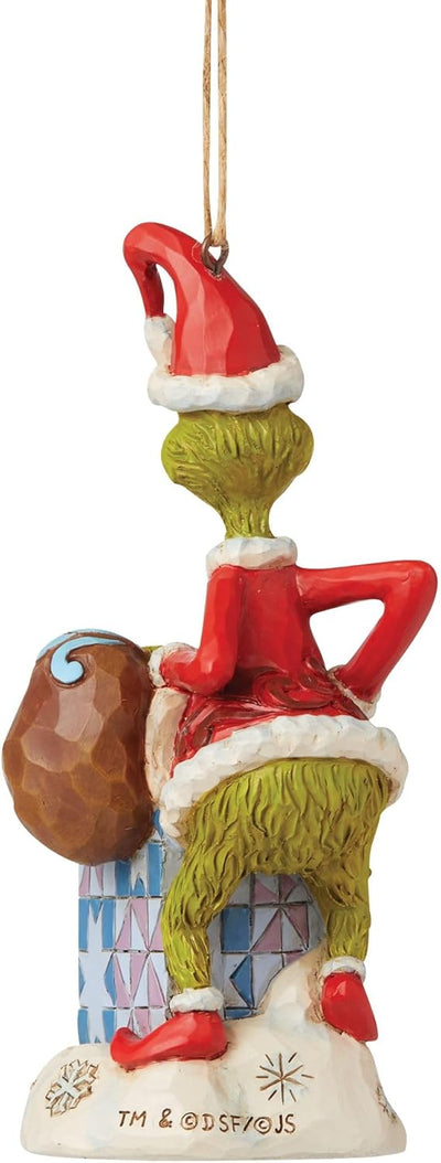 Enesco Jim Shore Dr. Seuss The Grinch in Chimney Hängeornament, 12,7 cm, Mehrfarbig