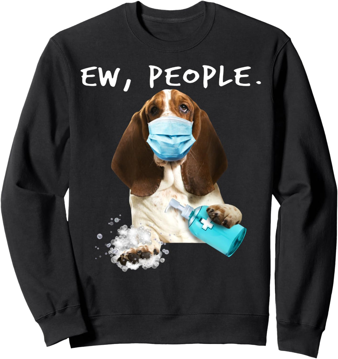 Basset Hound Ew People Wearing A Face Mask Sweatshirt
