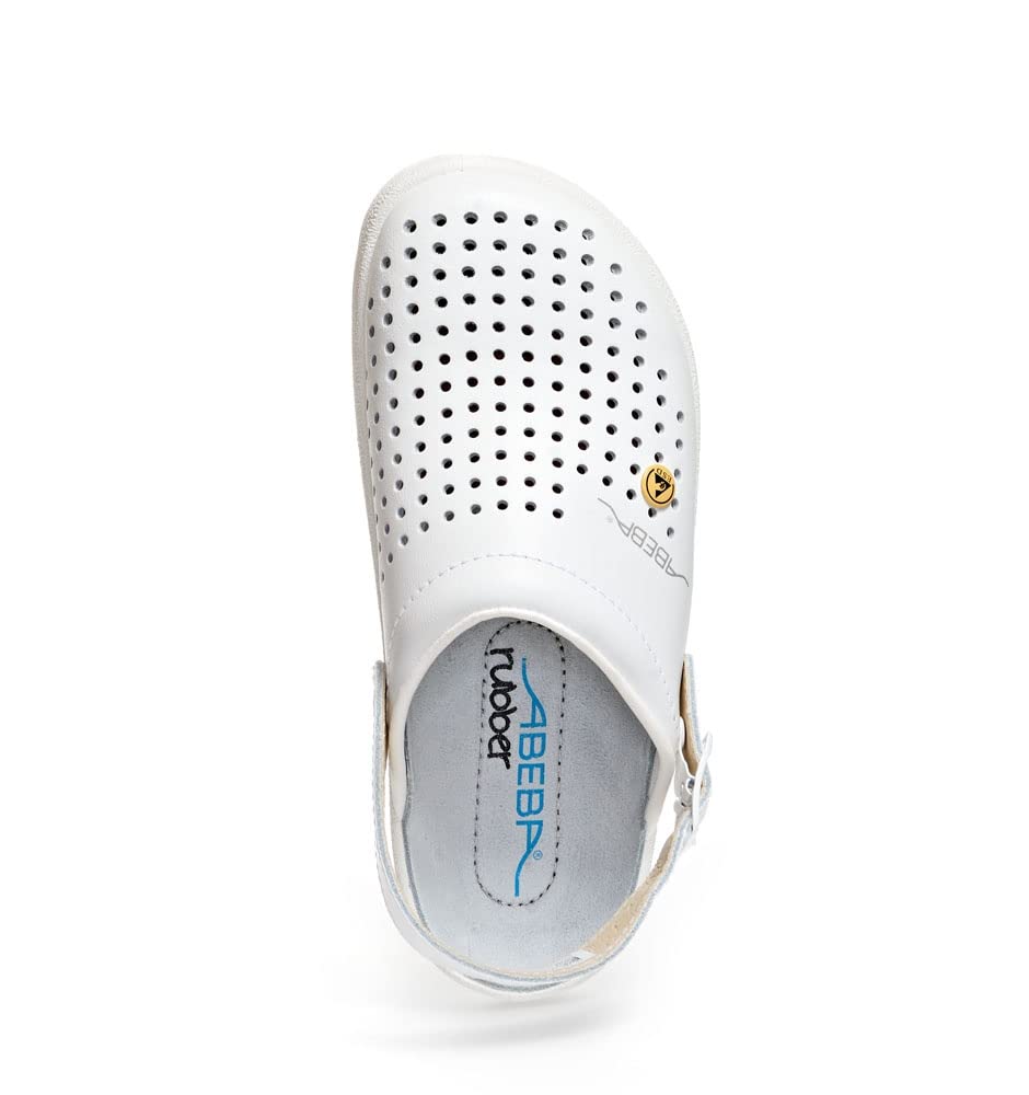 ABEBA 5300 ESD Clogs &amp; Pantoletten rubber Unisex-Arbeitsschuhe weiss 42 EU, 42 EU