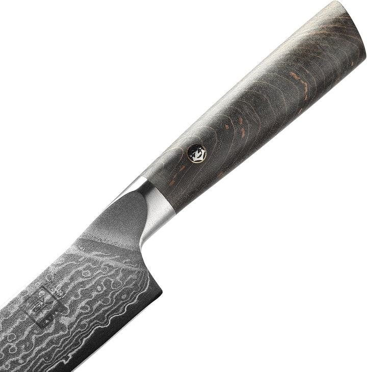 zayiko Professional Series – Premium Allzweckmesser 12 cm Klinge, 67 Lagen echtem Damaststahl, Ahorn