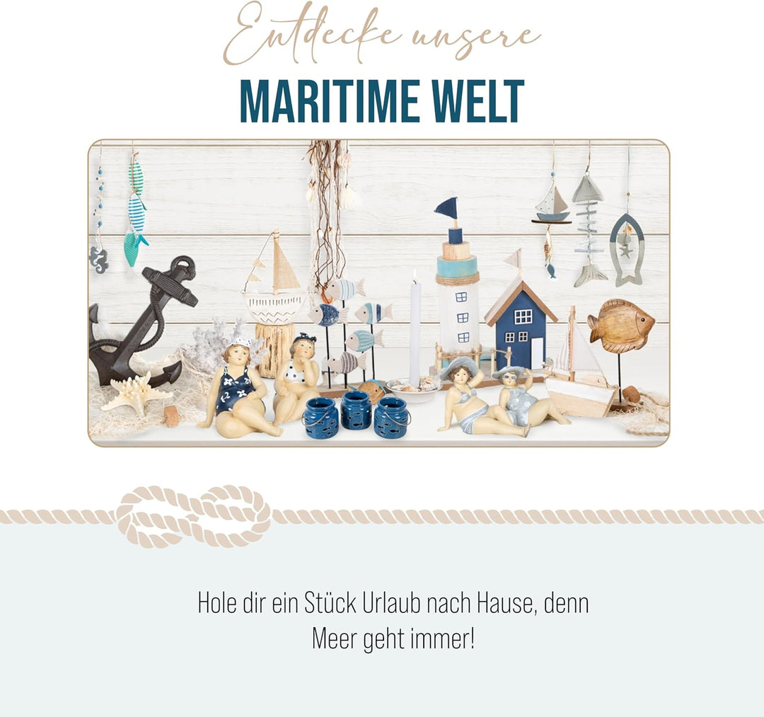 Seegras-Figur zum Hinstellen: Dekofigur aus Aluminium &amp; Holz, Deko Sommer, Meer, Strand &amp; Urlaub, Ma