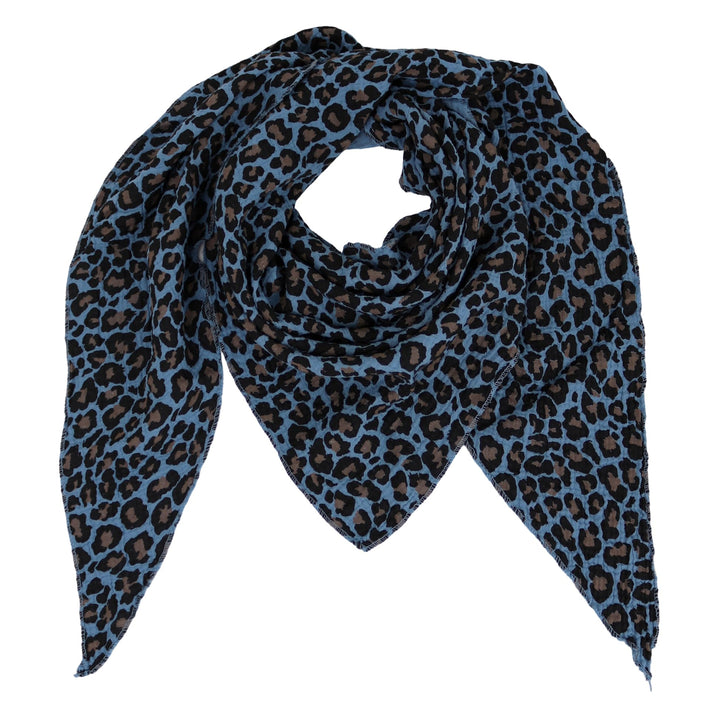 Damen Musselin Halstuch Made in Italy mit Leoprint oder Unifarben – Leichtes Dreieckstuch für Frühli