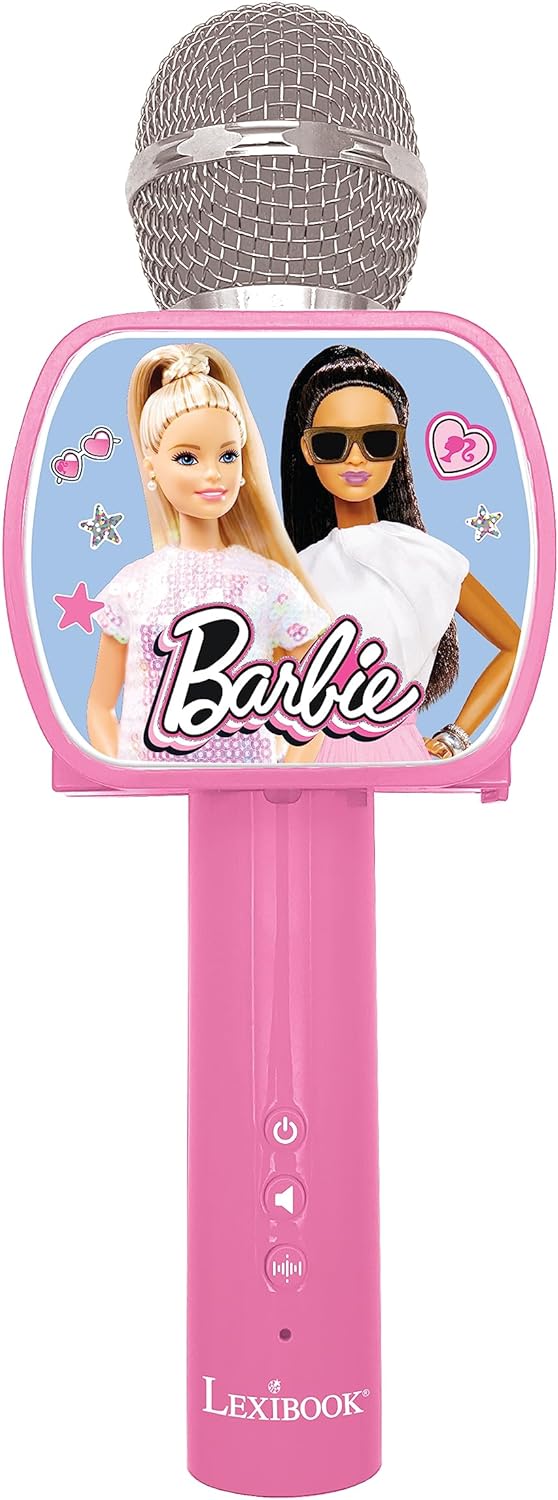 Lexibook MIC240BB Barbie, Bluetooth-Mikrofon mit Sprachwechselfunktion, inkl. Handyhalter, integrier
