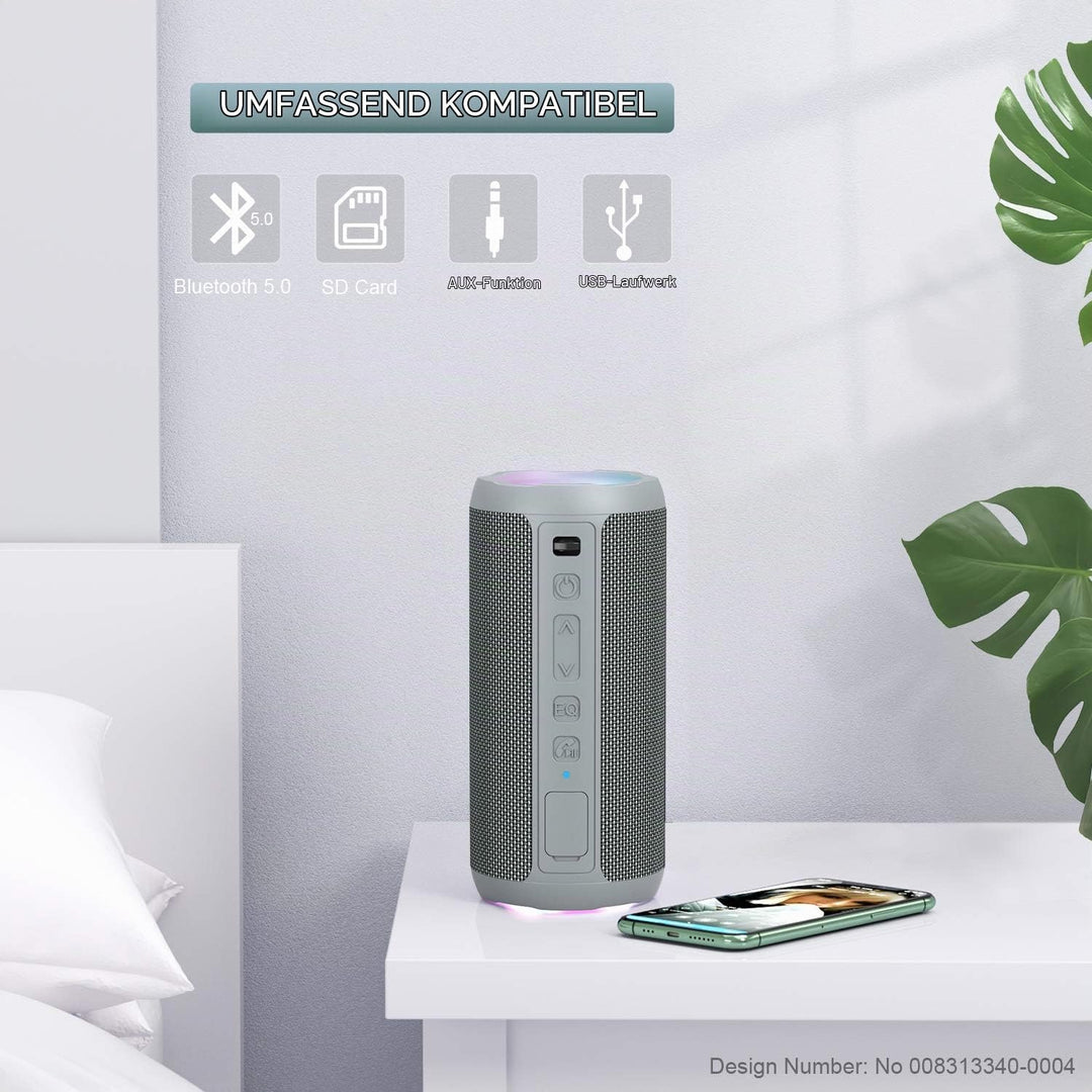 Ortizan Bluetooth Lautsprecher mit Licht, Musikbox Tragbarer Bluetooth Box mit IPX7 wasserdicht, Dua