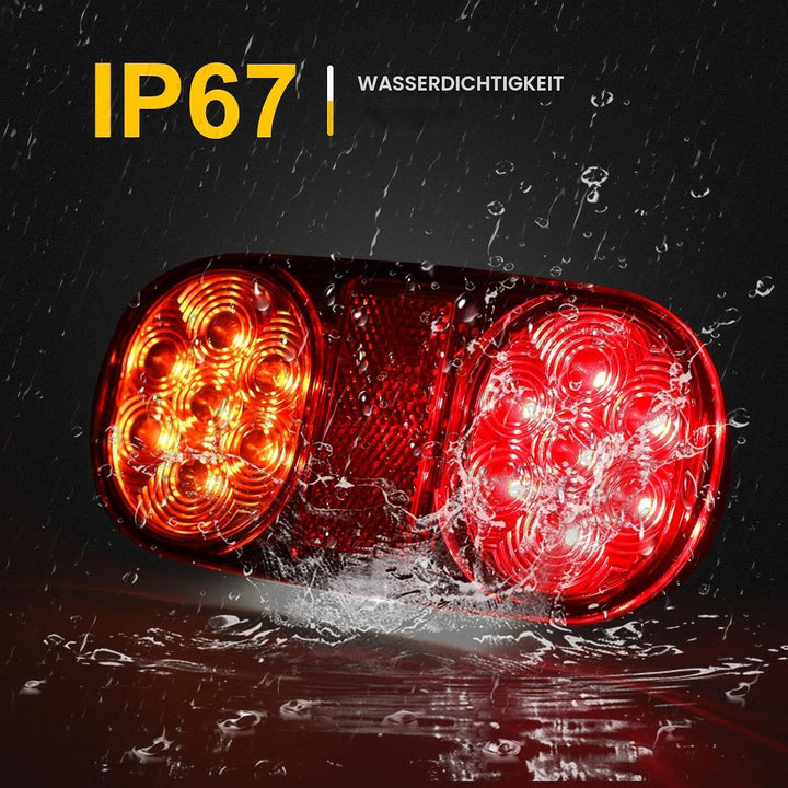 2 Stück LED Anhänger Rücklicht, 12V 24V Rückleuchten, IP67 Wasserdicht mit Brems, Rücklicht, Indikat