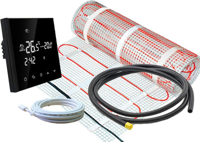Elektrische Fussbodenheizung SunPro für Fliesen 160 W/m² - Komplett-Set mit Thermostat RT-50 touch/s