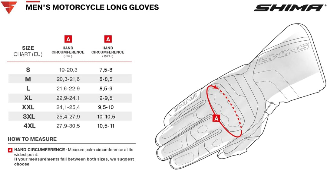 SHIMA Inverno Motorradhandschuhe Herren - Ganzjährig, wasserdichte, Touchscreen, Isolierte Handschuh