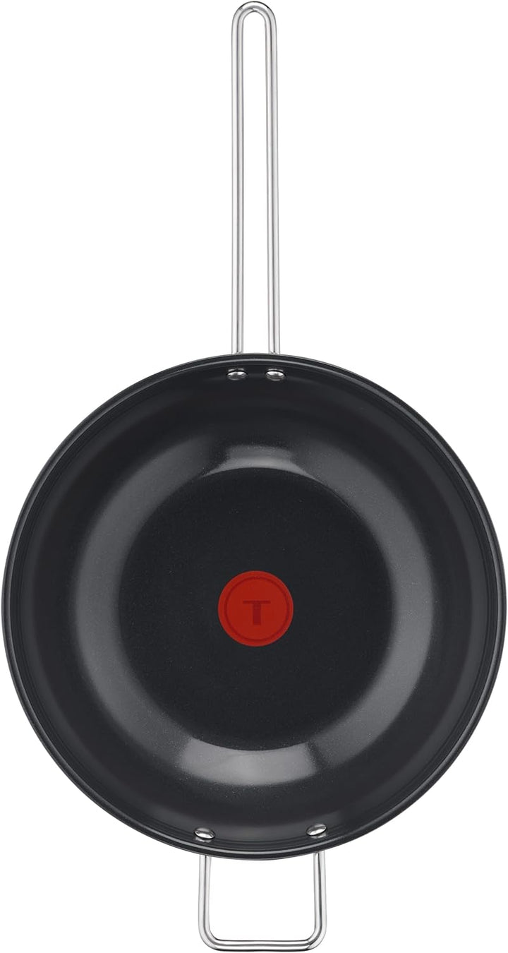 Tefal Nordica Edelstahl-Wokpfanne 28 cm, Antihaftversiegelung, integrierter Thermo-Signal Temperatur