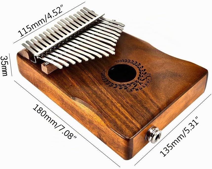 Alnicov Acacia EQ Kalimba mit 17 Tasten, elektrischer Finger-Daumen-Klavier Eingebauter Tonabnehmer